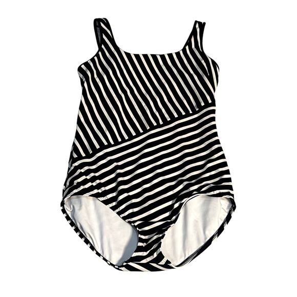 Lands End Womens Black and White One Piece Size 14 - Picture 1 of 8